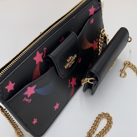 Poppy Crossbody With Card Case With Disco Star Print - Picture 11 of 16